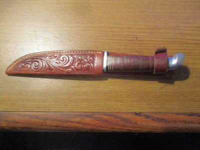 NAVAJA DE CAZA DE HOJA FIJA DE CUERO ROBESON DE COLECCIÓN Foto 1 de 4