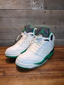 Nike Air Jordan 5 Retro Sneakers Donna Taglia 11 Bianco Verde Fortunato Scarpe - Foto 1 di 11