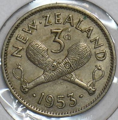 Nueva Zelanda 1953 3 peniques 903659 envío combinado Foto 1 de 2