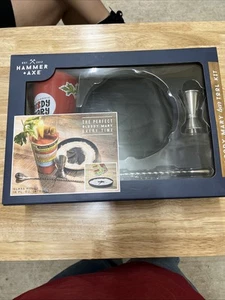 Hammer + Axe Bloody Mary Bar Tool Kit Including Recipe Glass Twisted Spoon Stir - Picture 1 of 4