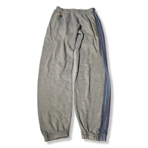 Aviator Nation Sweatpants - Adult FIVE STRIPE HEATHER GREY Size Small - Picture 1 of 3