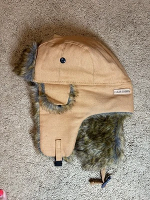 Clear Creek Trapper Aviator Hat Warm Faux Fur Brown Adjustable Chin Strap - Image 1 of 4