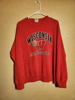 Suéter Rose Bowl de fútbol americano vintage 1994 Wisconsin Badgers nuez moscada grande Foto 1 de 4