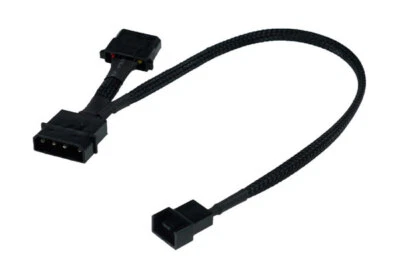 (19,67 EUR/m) Phobya Adapter 4Pin Molex (12V) auf 4Pin PWM - Schwarz 30cm - Bild 1 von 2