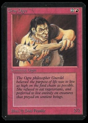 1993 MTG Magic the Gathering Card Alpha Gray Ogre Raw NM Gaming Card TCG - Image 1 of 2