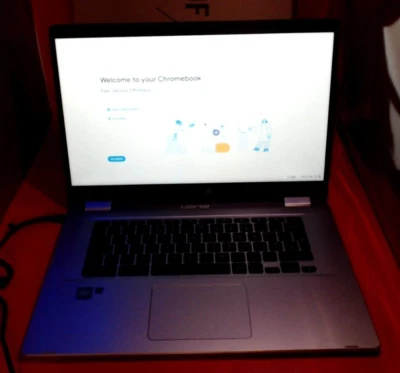 ASUS C523 Touch 15.6 Intel Pentium Chromebook - 64 GB eMMC Silver, Boxed - Image 1 of 4