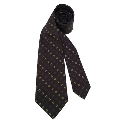 Corbata de seda floral marrón KITON NAPOLI 7 PLIEGUES M. en Italia 58"/3". CD de 1/2 EX Foto 1 de 4