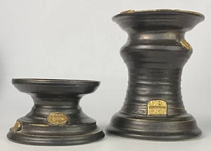 2 GARY Eagan Copper Gold Candle Candlestick Holders 1994 - Picture 1 of 23