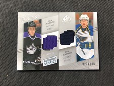 2008-09 SP GAME USED JACK/ERIK JOHNSON AUTHENTIC FABRICS DUOS JERSEY #ed 27/100