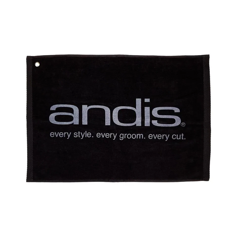 ANDIS Barber Towel Shave Black Cotton Jacquard Shaving Hair Face Bath Wash NEW - Image 1 of 1