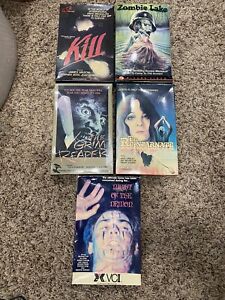 Lot Of 5 VHS Big Box 1980’s Home Video Gore Horror Grim Reaper Zombie Lake RARE!
