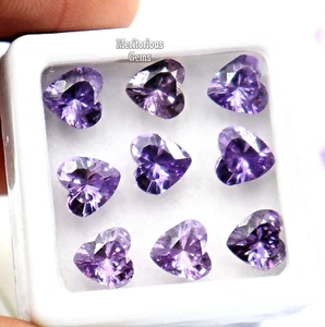 Piedras preciosas sueltas de 6 mm color púrpura amatista natural 14 piezas en forma de corazón - Imagen 1 de 8