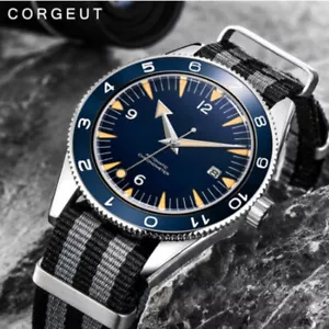 41 mm Automatik Sterile Herrenuhr Saphirglas Datum Nylonarmband Seepferdchen - Bild 1 von 4