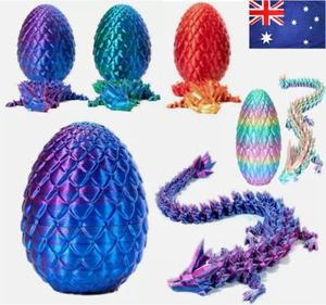 3D Printed Dragon in Egg Dragon Scale Egg Flexible Fidget Toys Birthday Gifts AU - Picture 1 of 16
