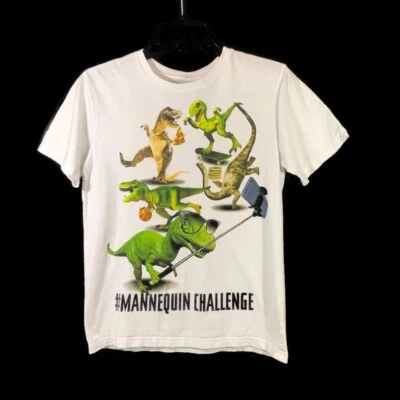 Camiseta de dinosaurio The Children's Place Boys #MANNEQUIN CHALLENGE talla grande 10 12 Foto 1 de 4
