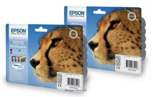 T0715 x2 Multipack Epson Original Ink Cheetah Inks C13T07154010 - Picture 1 of 1