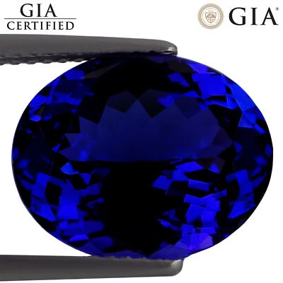 Bloque D natural Tanzanita azul violeta corte ovalado 7,52 quilates certificado GIA AAAA Foto 1 de 4