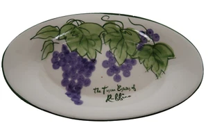 Plato de aceite de oliva de cerámica The Tuscan Fintes of Ruffino patrón de vides de uva - Imagen 1 de 8
