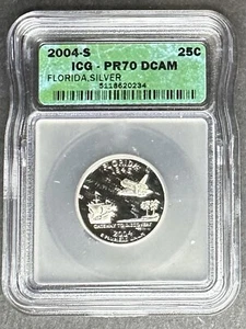 2004-S Silver Proof Florida Quarter ICG PR-70 DCAM, Buy 3 Items, Get $5 Off!!! - Picture 1 of 2