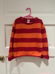 Garnet Hill Red & Orange Striped Children's Sweater Size M - Picture 1 of 1