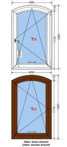 ALUPLAST Stichbogenfenster - Bild 1 von 1