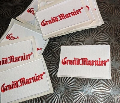 5-PIECE GRAND MARNIER LIQUOR ADVERTISING EMBROIDERED IRON-ON PATCH LOT 3"x2" - Image 1 of 4