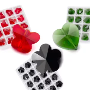 10pcs Butterfly/Heart/Flower 14mm Faceted Crystal Glass Loose Beads lot - Picture 1 of 58