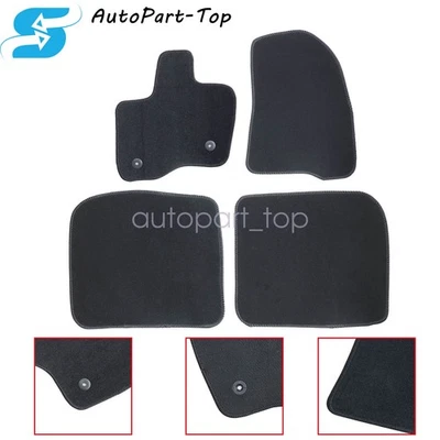 New Velour Front & Rear Floor Mats Carpet Black 4PCS For 2010-2019 Lincoln MKT - Image 1 of 4