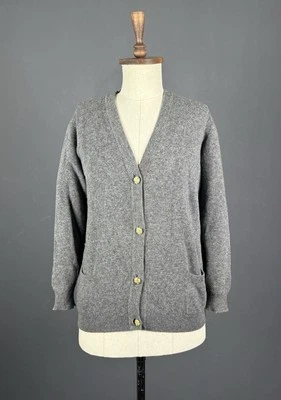 Cárdigan Suéter Vintage Ballantyne Gris 100% Lana de Cordero Super Geelong Talla 42 Foto 1 de 4