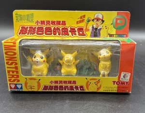 TOMY 1998 Pokemon Pocket Monsters Pikachu 3 PVC Conjunto de Estatuillas Nuevo Precintado - Imagen 1 de 11