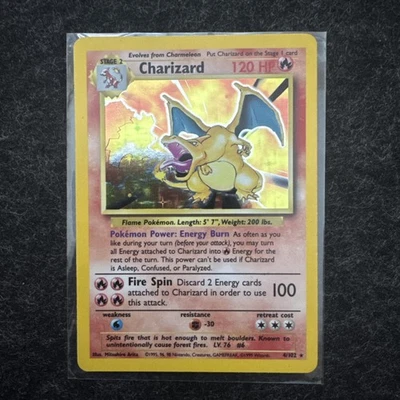 1999 Pokémon TCG Charizard 4/102 Holo Rare Base Set  LP+/NM - Image 1 of 4