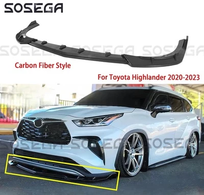 For Toyota Highlander 2020-2023 XLE LE Carbon Front Bumper Lip Spoiler Protector - Image 1 of 4