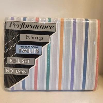 Vintage Performance by Springs Twilite FULL SHEET SET Stripes Multicolor 4 Pc - Image 1 of 4