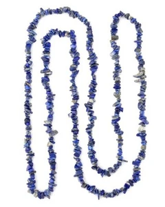 Lapis Lazuli Natural Stone Chips Infinity Necklace 60" Long 250.00 ctw. New - Picture 1 of 5