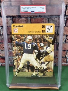 1977-79 JOHNNY UNITAS Baltimore Colts Italy Sportscaster Card # 01-15 PSA 7 NM - Picture 1 of 2