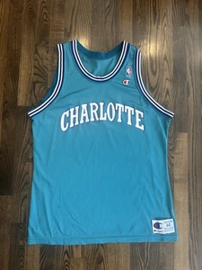 Vintage CHARLOTTE HORNETS Blank Champion Jersey Size 44 Large - Picture 1 of 4