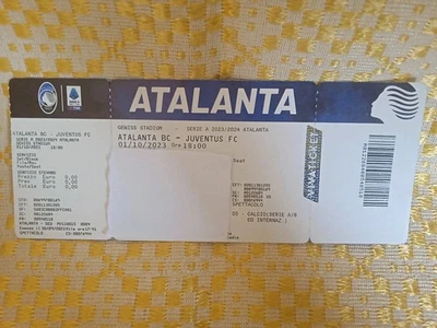 ATALANTA BC-JUVENTUS 1/10/2023 Biglietto Pass SERIE A 2023-2024 - Immagine 1 di 2