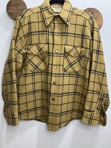 Vintage Woolrich gelb Schottenkaro Knopfleiste Hemd Größe Large - Bild 1 von 8
