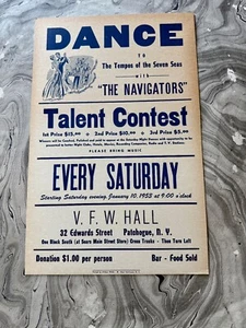 CONCURSO DE TALENTOS DE BAILE PATCHOGUE NY DE COLECCIÓN 11" X 17 PUBLICIDAD LOS NAVEGADORES - Imagen 1 de 3