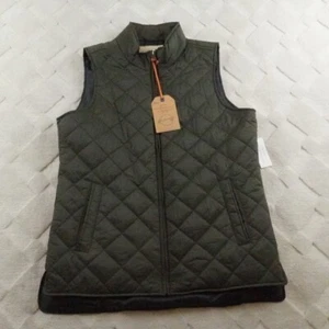 Weatherproof Vintage Diamond Quilt Vest Womens Medium Green Full Zip Puffer - Picture 1 of 8