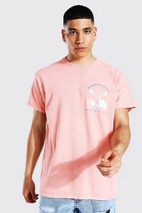 Boohooman official Man winter sport Overdye T-shirt - Size Small - Picture 1 of 8