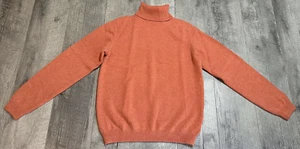 Lands End Cashmere Sweater Womens XS 2-4 Orange Turtleneck Pullover Preppy NWOT - Picture 1 of 8