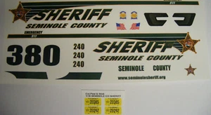 Seminole Co Sheriff 1:18 Water Slide Decals Fits Motormax Police SUV - Picture 1 of 2