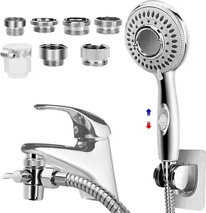Shower Head Sink - Faucet Bathtub, Hose Sprayer Attachment with 5 Adapters, 79" - Picture 1 of 12