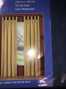 Designables Curtain Drape Panel Cabana Wedge wood (blue) Tab Top 40 W X 63 L New - Picture 1 of 3