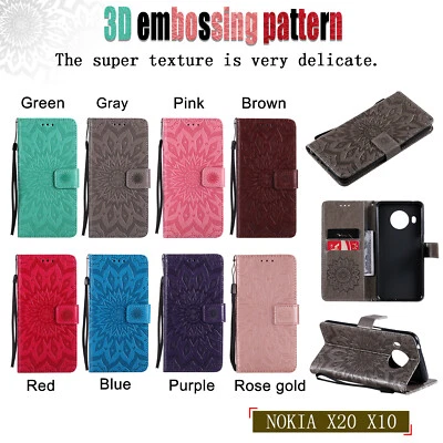 Case for Nokia G20 X20 8 9 2.4 Flower Pattern PU Leather Flip Wallet Case Cover - Image 1 of 4
