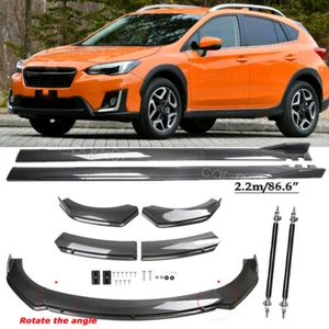 Carbon Style Front Bumper Lip Side Skirt Strut Rods For 2013-2022 Subaru XV - Picture 1 of 15
