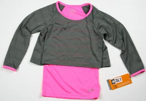 New Girls Champion Top Athletic Sports Pink Gray Long Sleeve Size XS 4-5  - Picture 1 of 7
