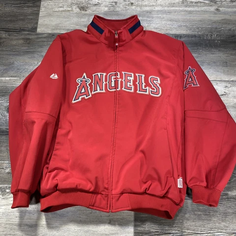 Vtg Majestic Los Angeles Anaheim Angels Dugout Bomber Jacket Red 3XL Cover