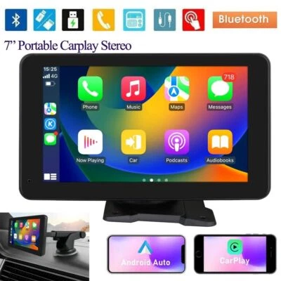 7'' Portable Wireless Apple CarPlay & Android Auto Touch Screen Car Stereo Radio - Image 1 of 4